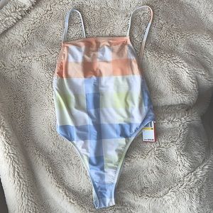 Sexy low back high cut hip one piece